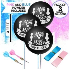 Baby Shower Gender Reveal Kit for Boy and Girl in Blue